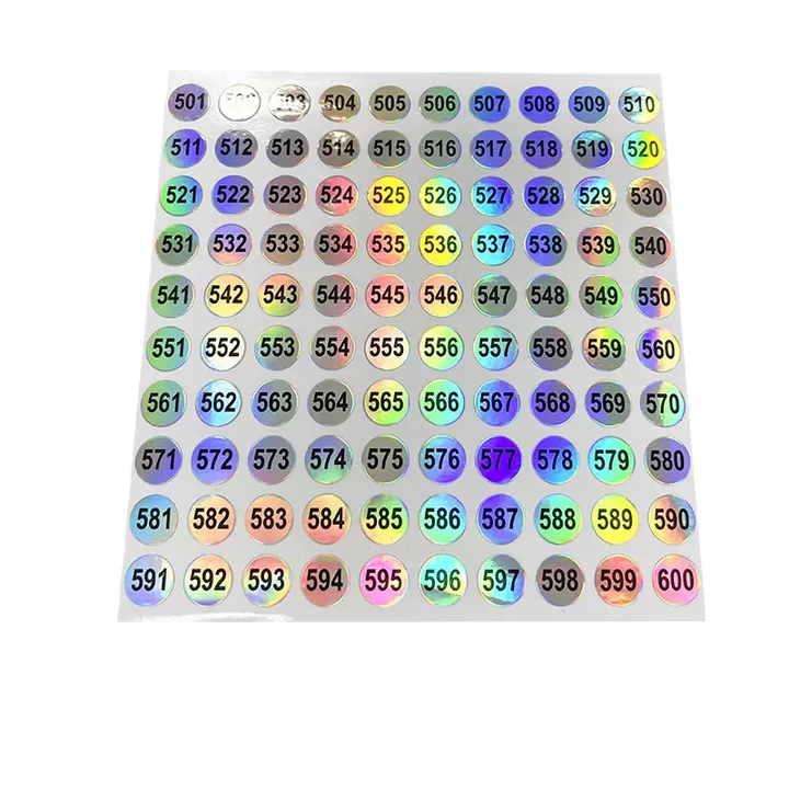 Laser Number Tag (1-600)