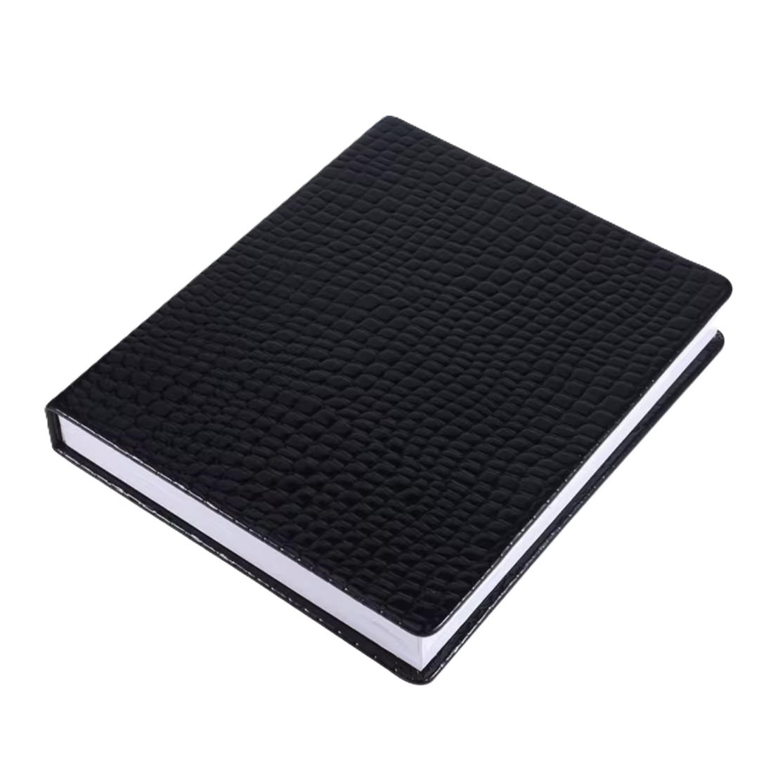 Lether Nail Color Display Book Wtih Tips Black - 160 Tips