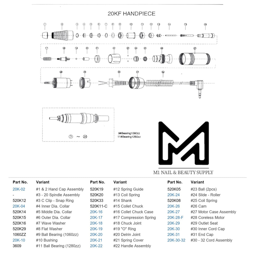 Medicool 20K Handpiece Parts - Replacement Parts (view 2)
