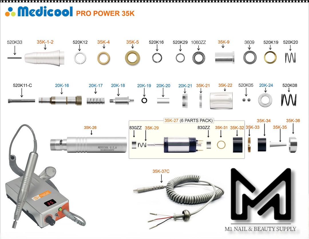 Medicool 35K Handpiece Parts
