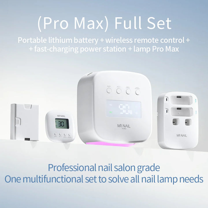 Mr Nail W215 Pro Max Nail Lamp Full Set ( Lamp+Battery+Station+Remote)
