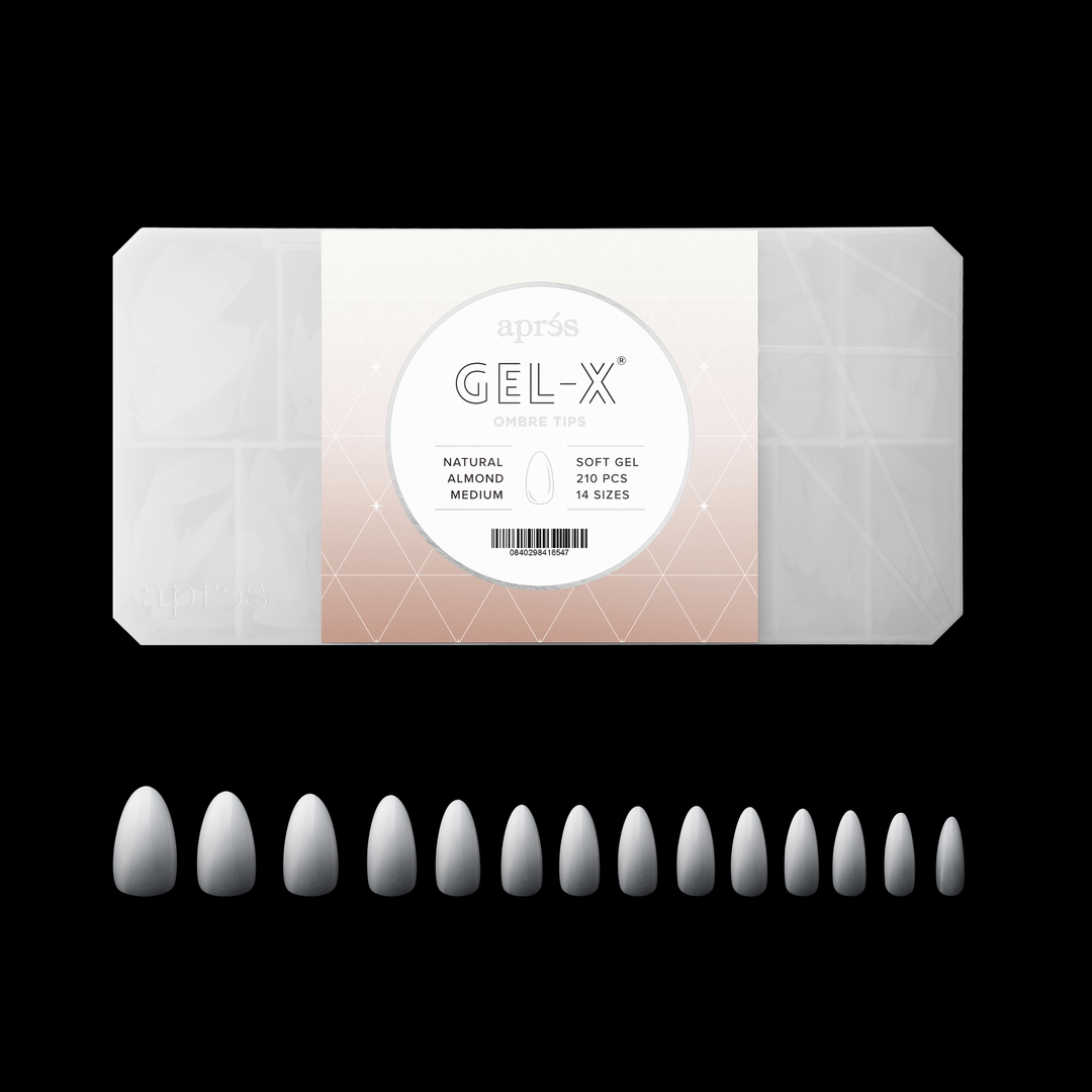 Ombré Gel-X® Natural Almond Medium Tip Box of Tips (210pcs)