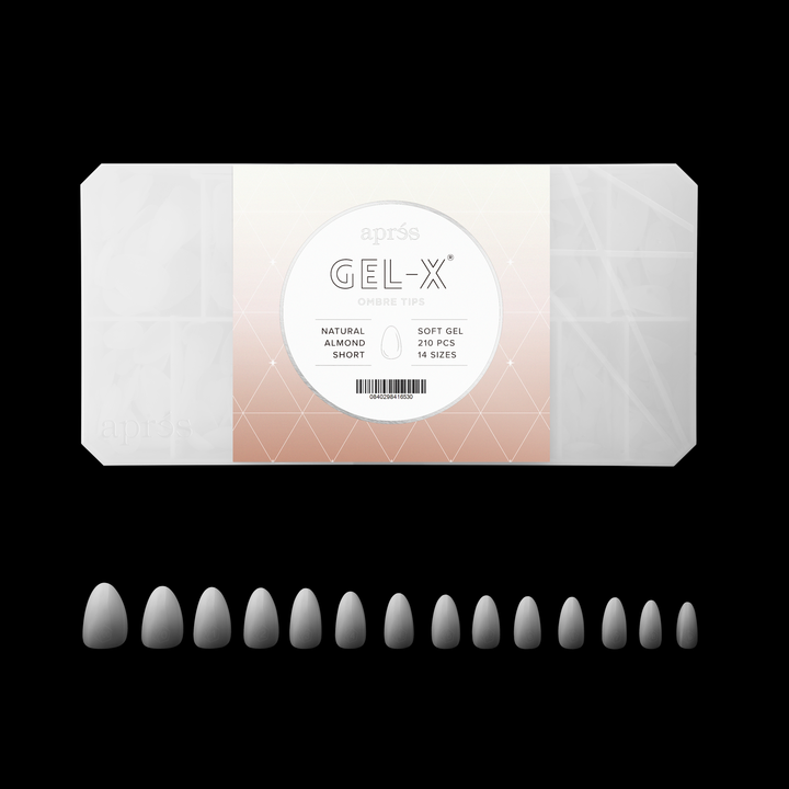 Ombré Gel-X® Natural Almond Short Tip Box of Tips (210pcs)