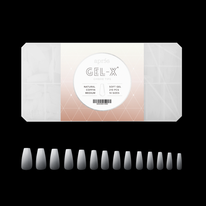 Ombré Gel-X® Natural Coffin Medium Tip Box of Tips (210pcs)