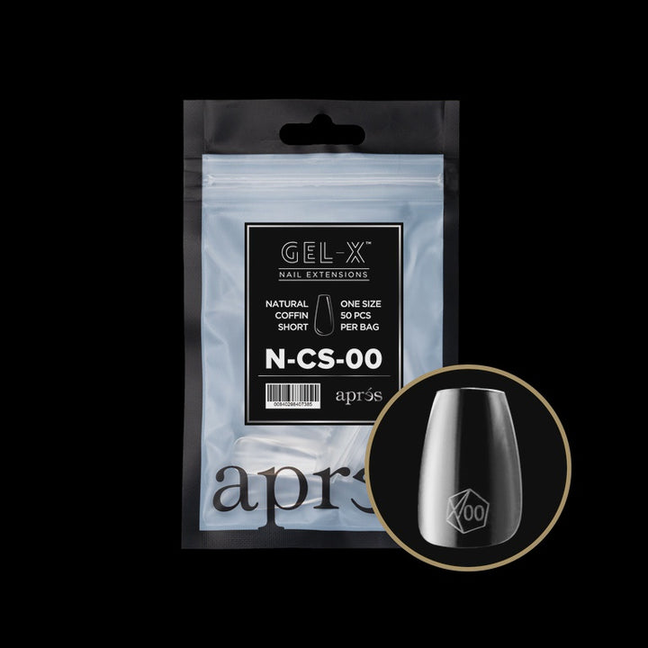 Apres GEL-X® Natural Coffin Short Refill Bag (50pcs) - Soft Gel Nail Tips