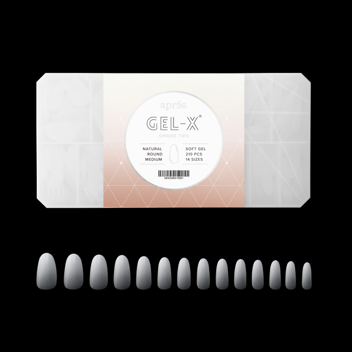 Gel-X® Ombré Đầu Móng Tròn Tự Nhiên Cỡ Trung (210 móng/hộp)
