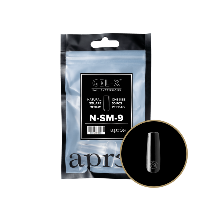 Apres GEL-X® Natural Square Medium Refill Bag (50pcs) - Size 9