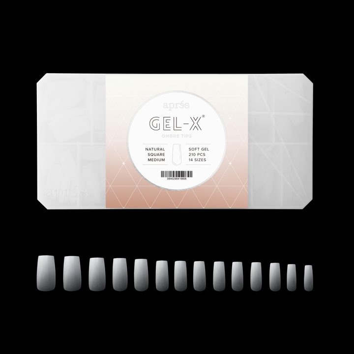 Ombré Gel-X® Natural Square Medium Tip Box of Tips (210pcs)