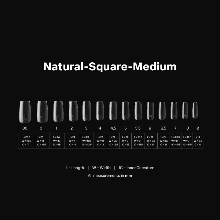 GEL-X® Natural Square Medium Box of Tips - Pro (600pcs)