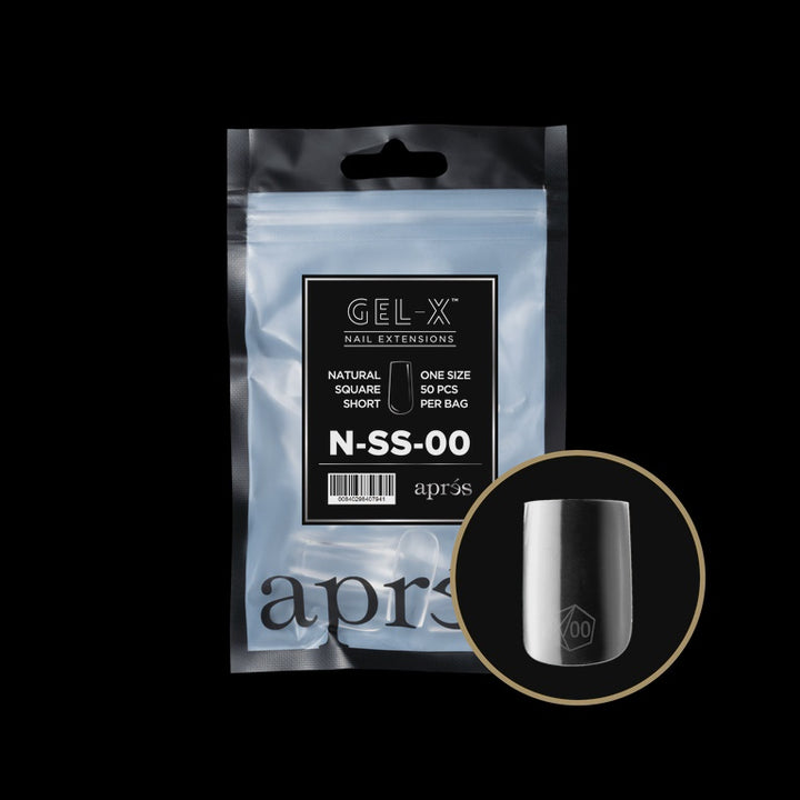 Apres GEL-X® Natural Square Short Refill Bag (50pcs) - Soft Gel Nail Tips