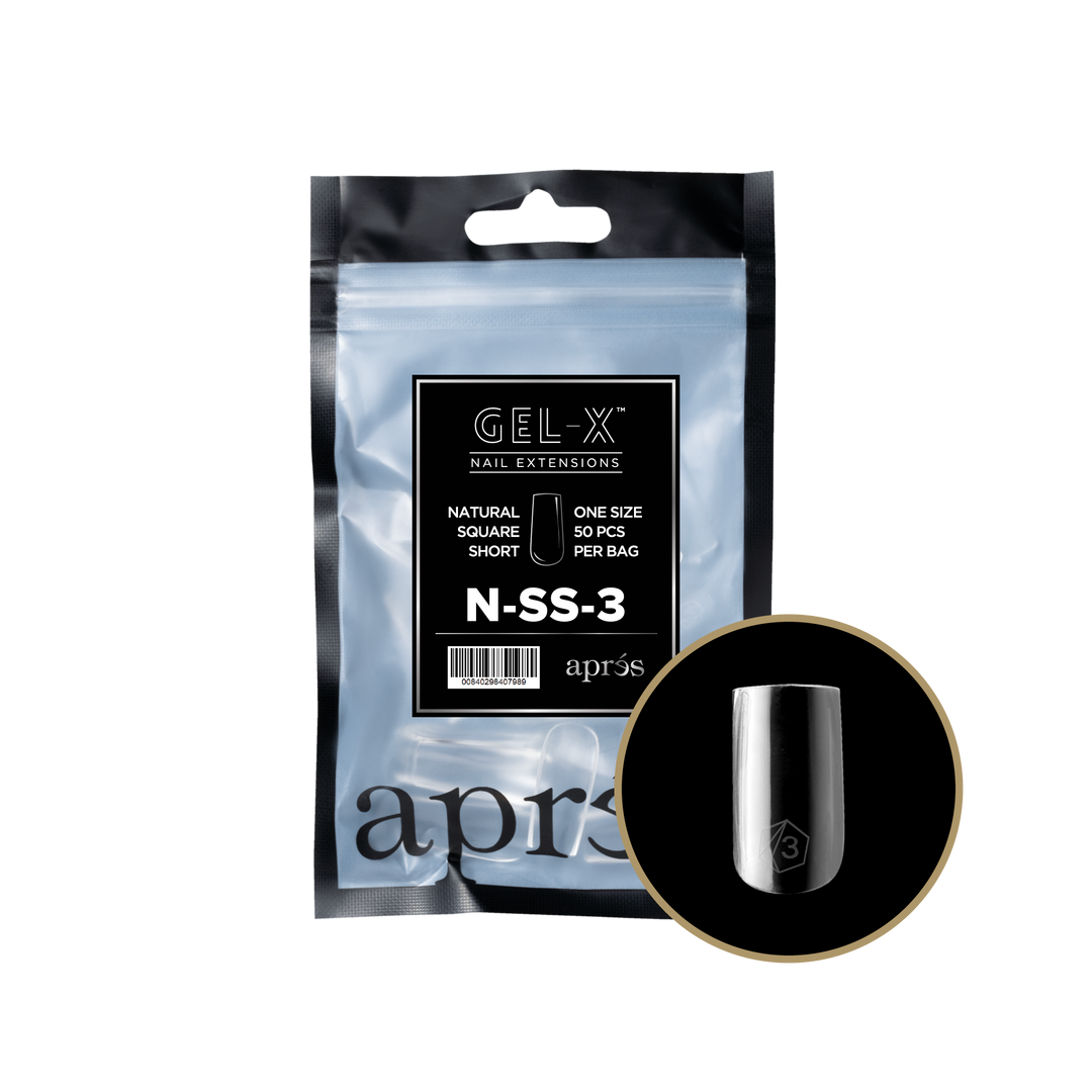 Apres GEL-X® Natural Square Short Refill Bag (50pcs) - Size 3