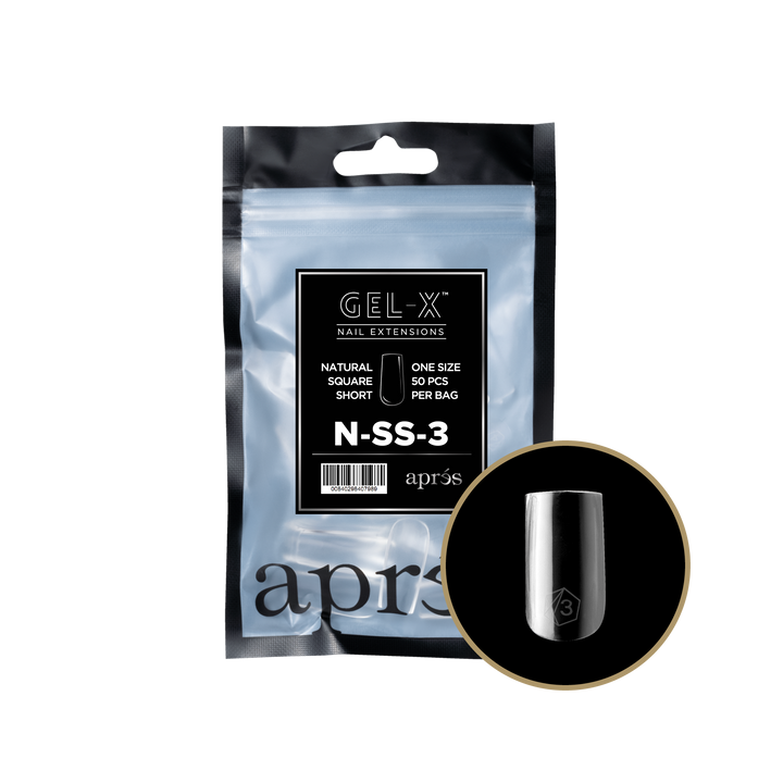 Apres GEL-X® Natural Square Short Refill Bag (50pcs) - Size 3
