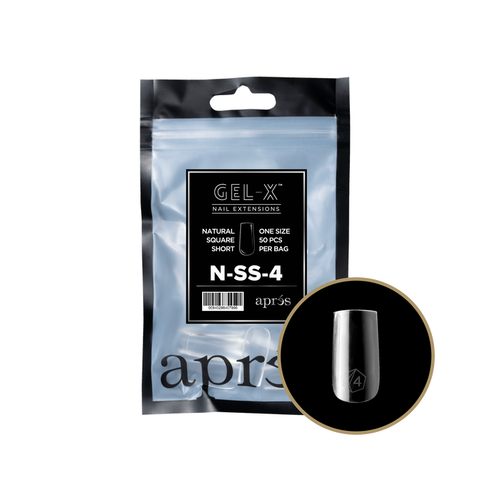 Apres GEL-X® Natural Square Short Refill Bag (50pcs) - Size 4