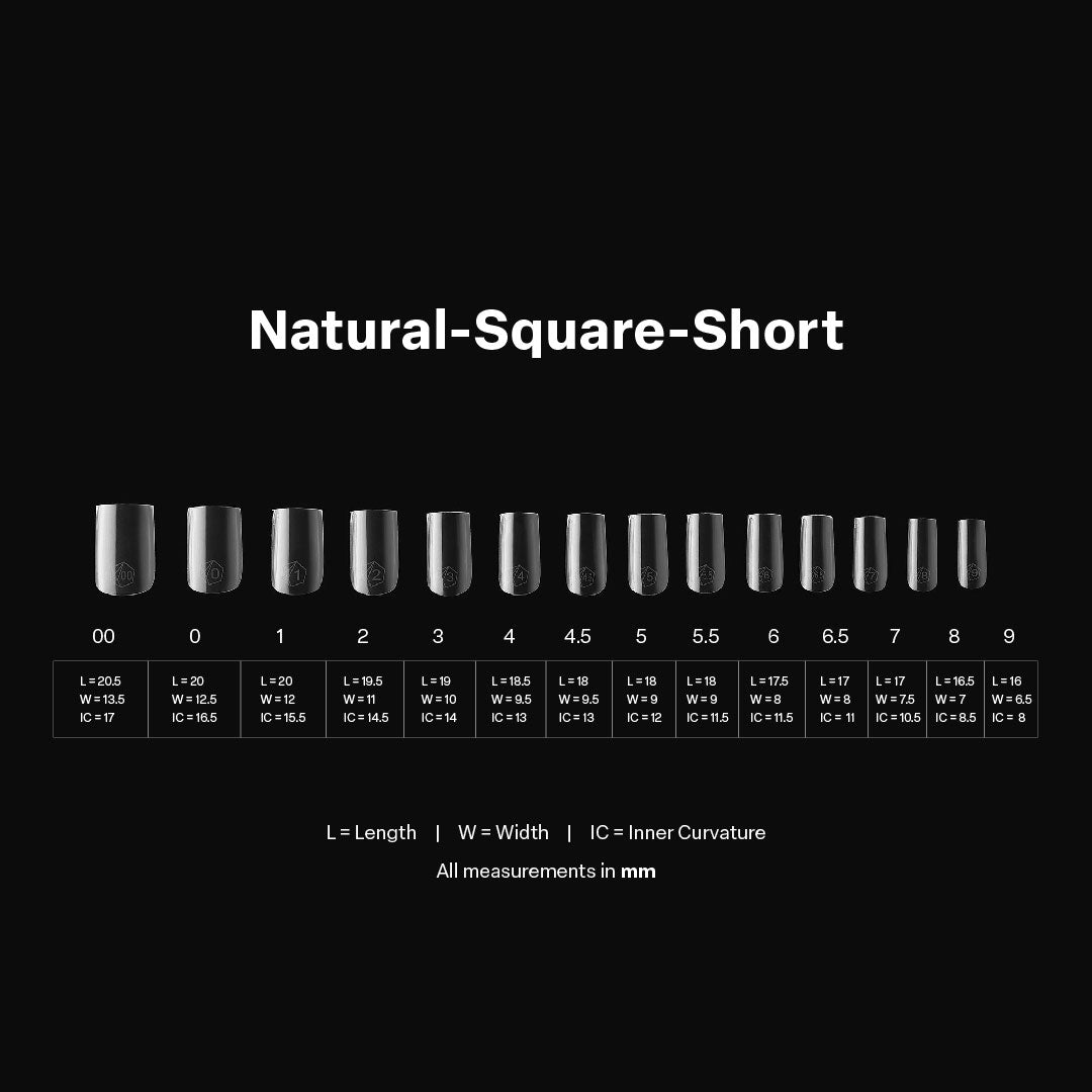 GEL-X® Natural Square Ngắn - Hộp Đầu Móng Nhỏ (280 chiếc)