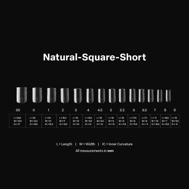 GEL-X® Natural Square Ngắn - Hộp Đầu Móng Nhỏ (280 chiếc)