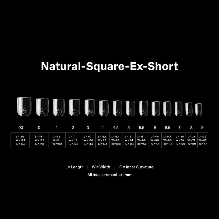 Hộp đầu móng GEL-X® Natural Square Extra Short - Cỡ nhỏ (280 chiếc)