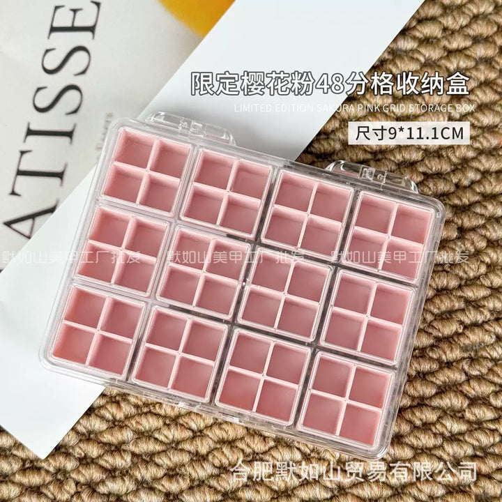 Nail Rhinestone Grid Storage Box