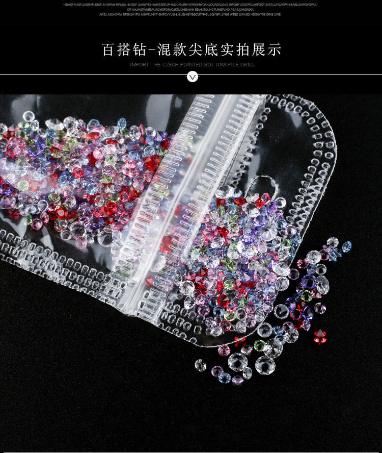 Nail Rhinestone - Mini Mixed Color Rhinestone