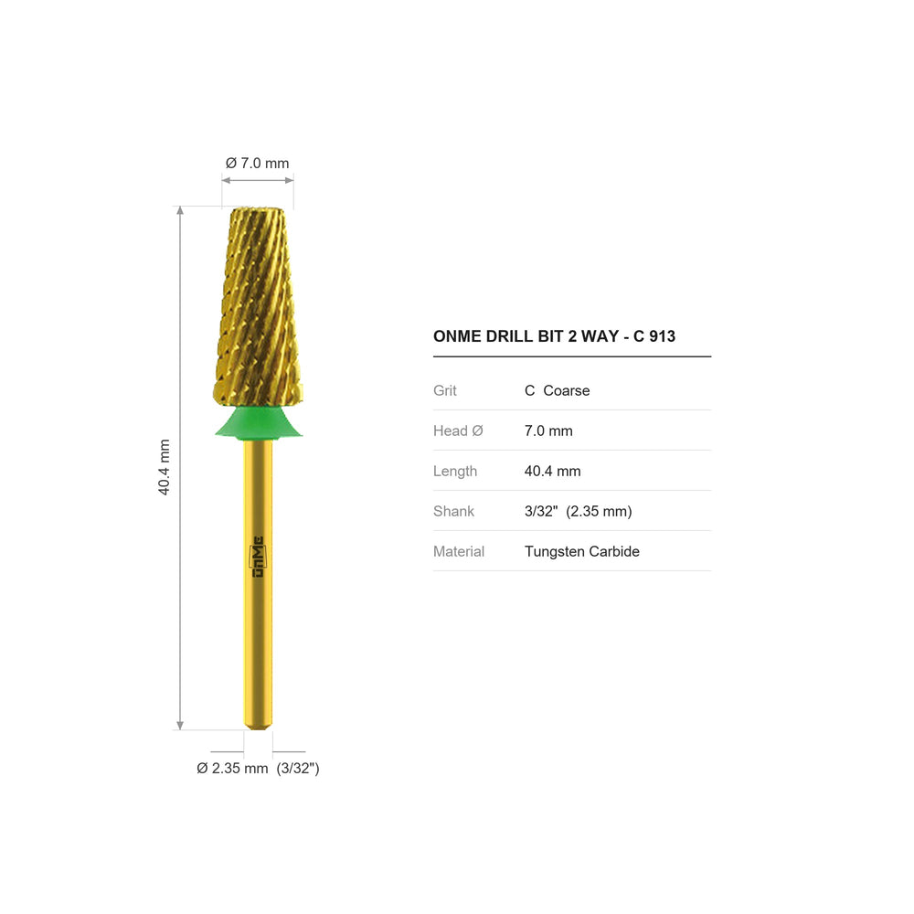 ONME C 868 2-way 3-in-1 barrel carbide nail drill bit: 6.6 mm head, 38.1 mm long, 3/32 inch shank, grit C
