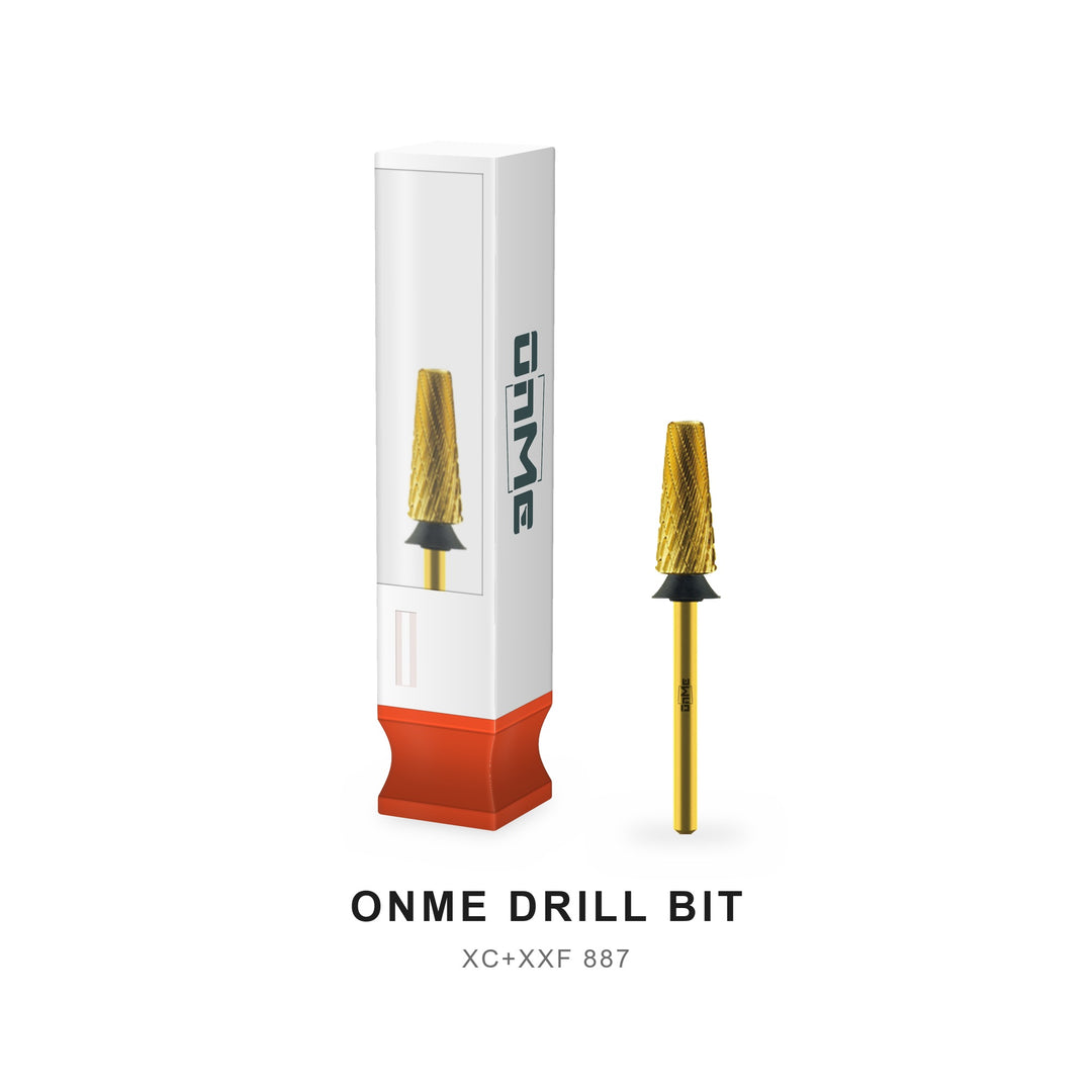 ONME XC+XXF 887 5-in-1 tapered barrel carbide nail drill bit with its ONME box