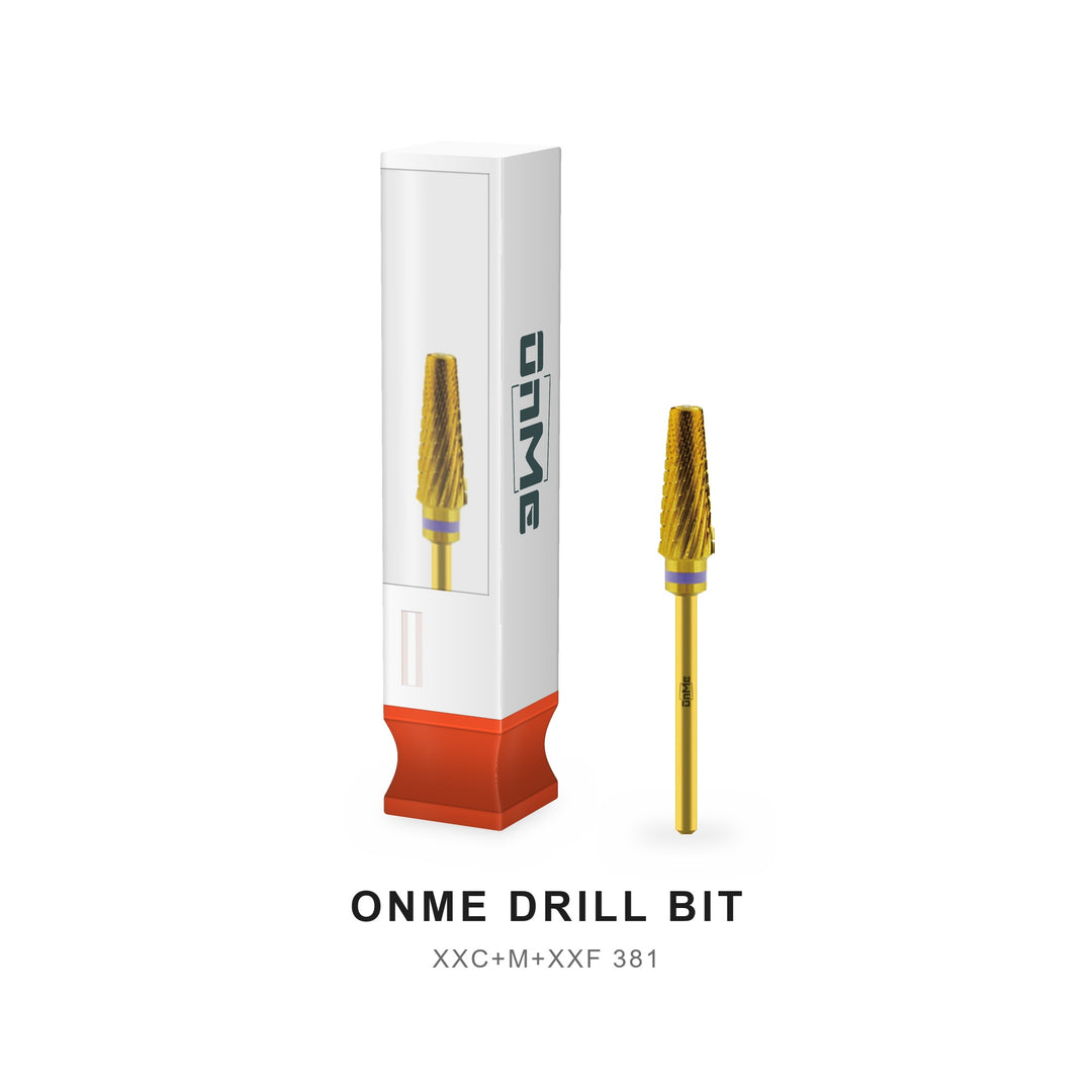 ONME XXC+M+XXF 381 5-in-1 pro tapered barrel carbide nail drill bit with its ONME box
