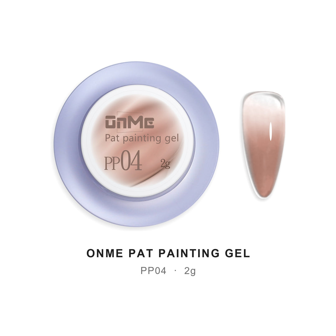ONME Air Cushion Pat Painting Gel PP04, 2 g pot and ombre nail swatch