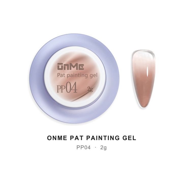 ONME Air Cushion Pat Painting Gel PP04, 2 g pot and ombre nail swatch