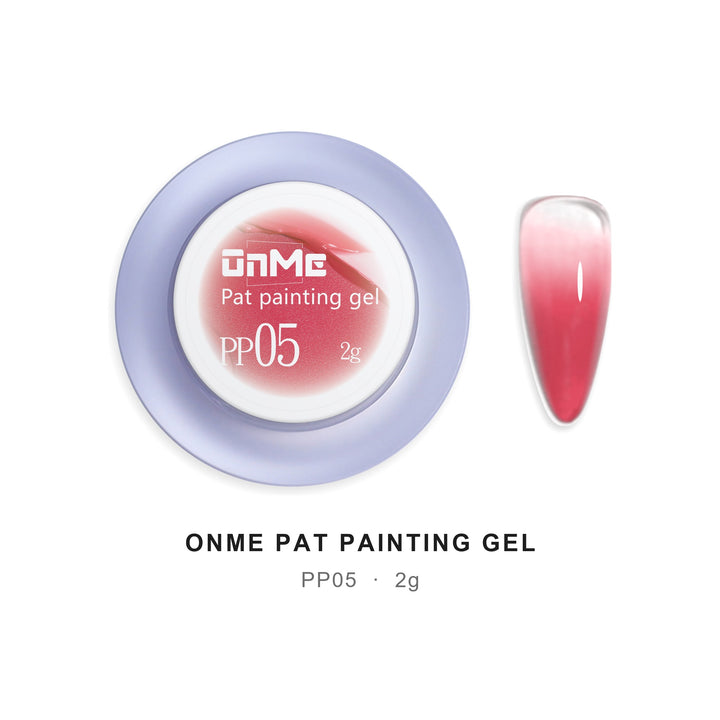 ONME Air Cushion Pat Painting Gel PP05, 2 g pot and ombre nail swatch