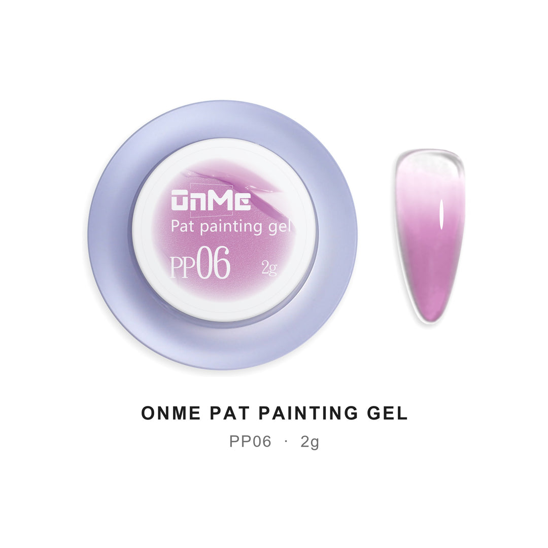 ONME Air Cushion Pat Painting Gel PP06, 2 g pot and ombre nail swatch