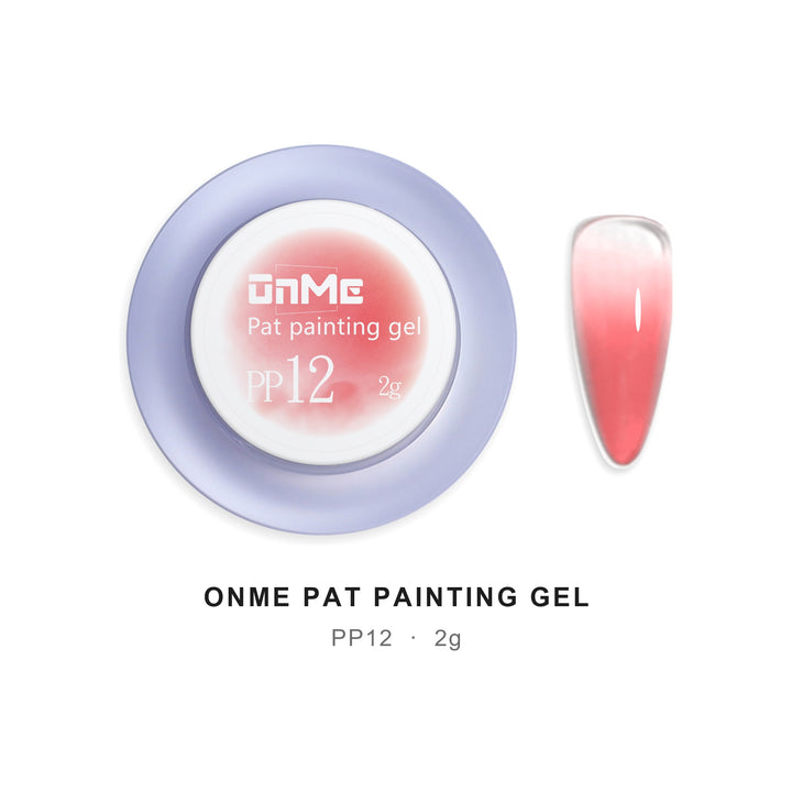 ONME Air Cushion Pat Painting Gel PP12, 2 g pot and ombre nail swatch
