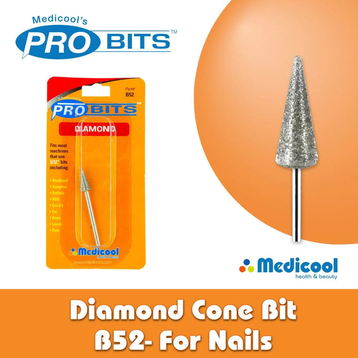 Medicool Pro Bits Diamond Cone Bit B52 with its retail card