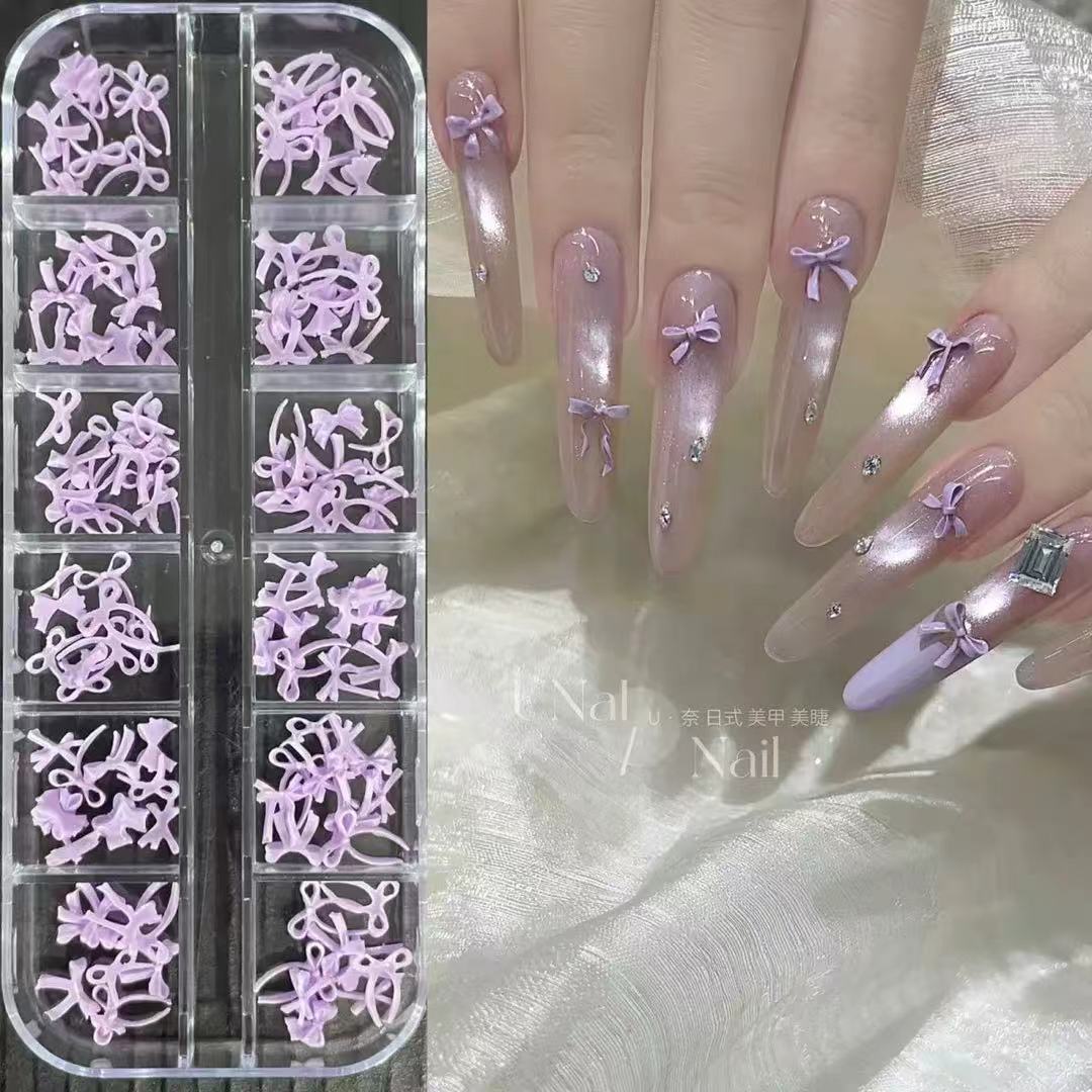 12 Grids BowTie Nail Charms