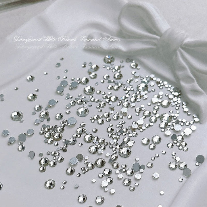 Round Flated Base Mini Rhinestone Silver 1440pcs/Bag - SS6