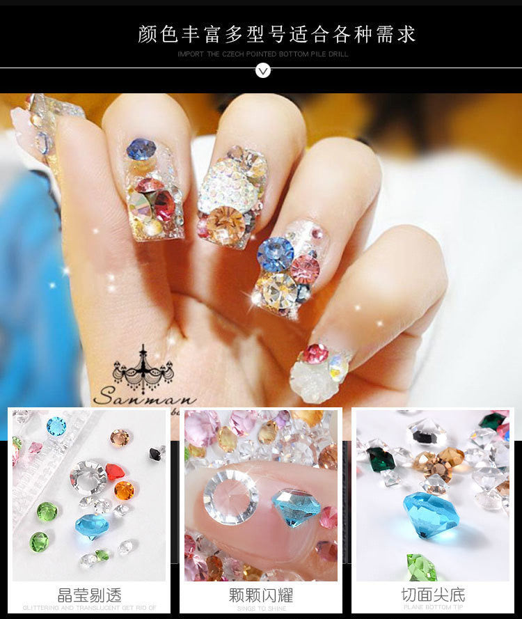 Round Pointed Base Mini Rhinestone 1440pcs/Bag - SS3