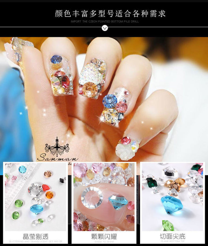 Round Pointed Base Mini Rhinestone 1440pcs/Bag - SS3