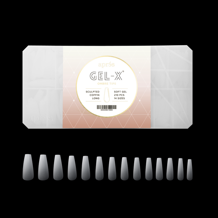 Ombré Gel-X® Sculpted Coffin Long Tip Box of Tips (210pcs)