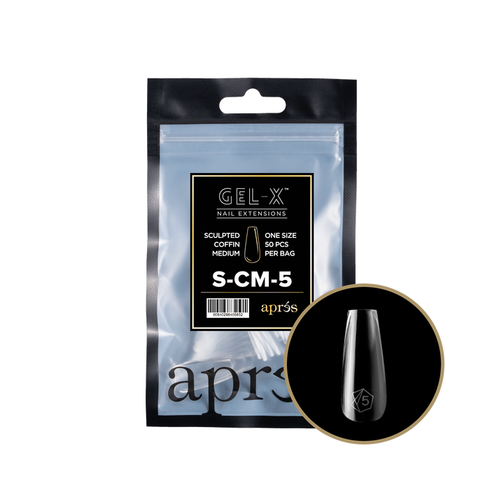 Apres GEL-X® Sculpted Coffin Medium Refill Bag (50pcs) - Size 5