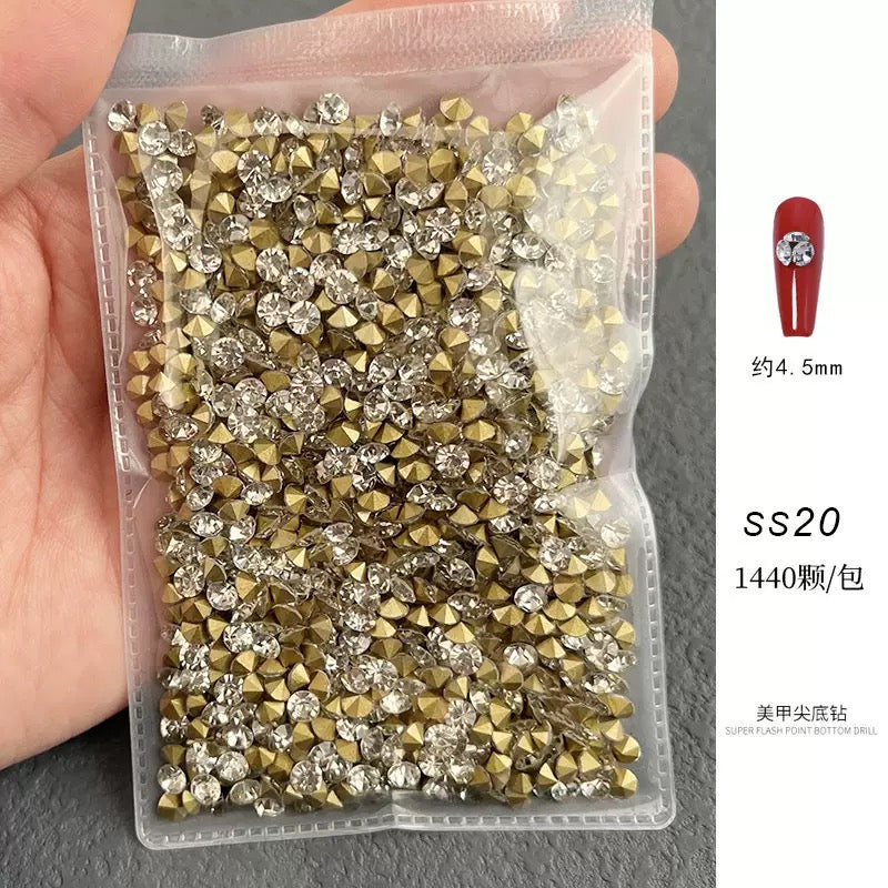 Round Pointed Base Mini Rhinestone 1440pcs/Bag - SS20