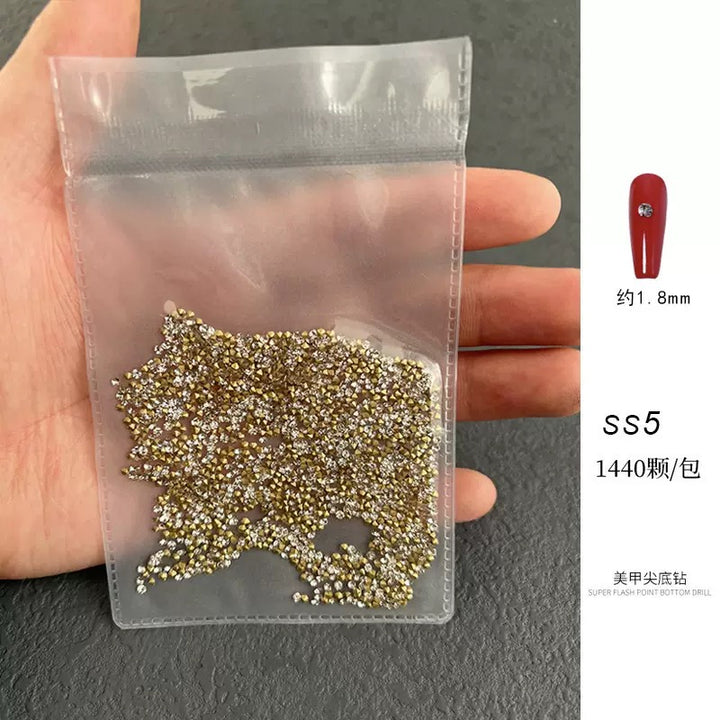 Round Pointed Base Mini Rhinestone 1440pcs/Bag - SS5