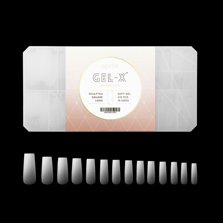 Ombré Gel-X® Sculpted Square Long Tip Box of Tips (210pcs)