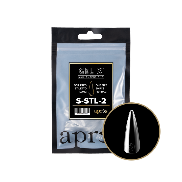 Apres GEL-X® Sculpted Stiletto Long Refill Bag (50pcs) - Size 2