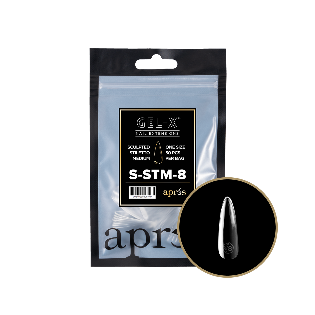 Apres GEL-X® Sculpted Stiletto Medium Refill Bag (50pcs) - Size 8