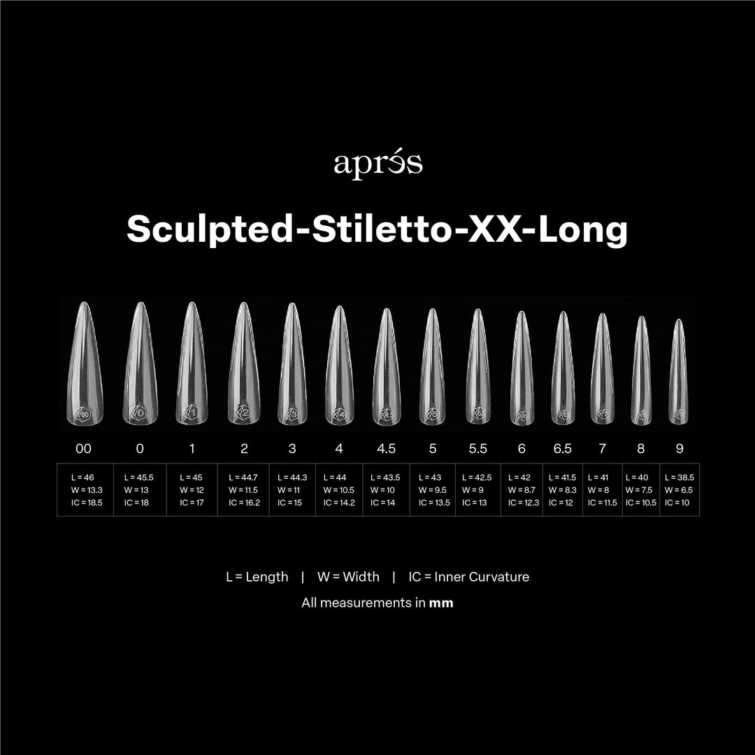 GEL-X® Sculpted Stiletto Extra Extra Long Box of Tips - Mini (210pcs)