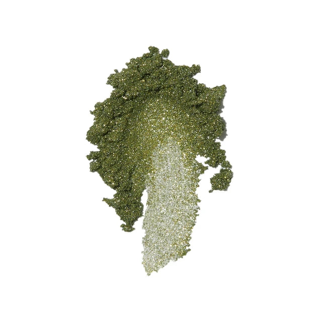 The GelBottle Sage Chrome Pigment loose powder swatch: green chrome