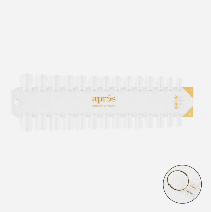 Gel-X Tip Swatch - Đầu móng Coffin ngắn tự nhiên/đắp phom