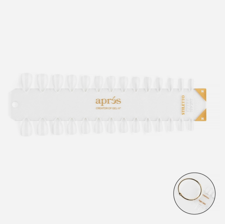 Gel-X Tip Swatch - Natural Stiletto Extra Short