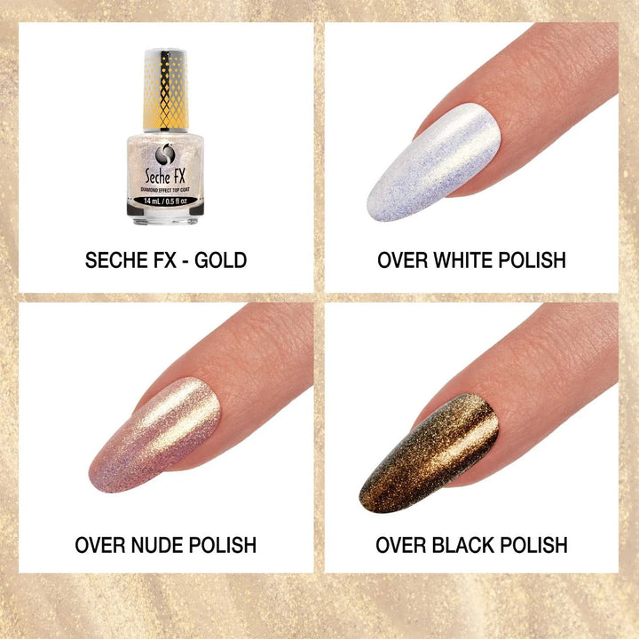 Seche Vite Seche FX Diamond Effect Top Coat - Gold - Gel Top Coat (view 2)