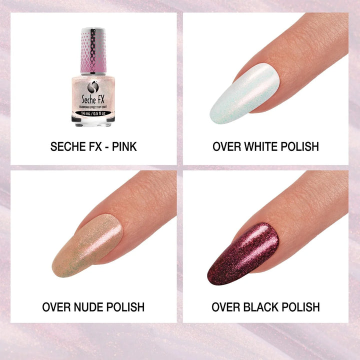 Seche Vite Seche FX Diamond Effect Top Coat - Pink - Gel Top Coat (view 2)