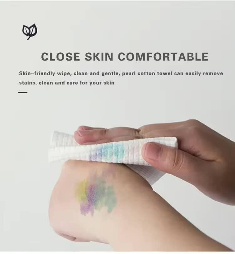 Silver Star disposable face towel roll, towel wiping colour off skin