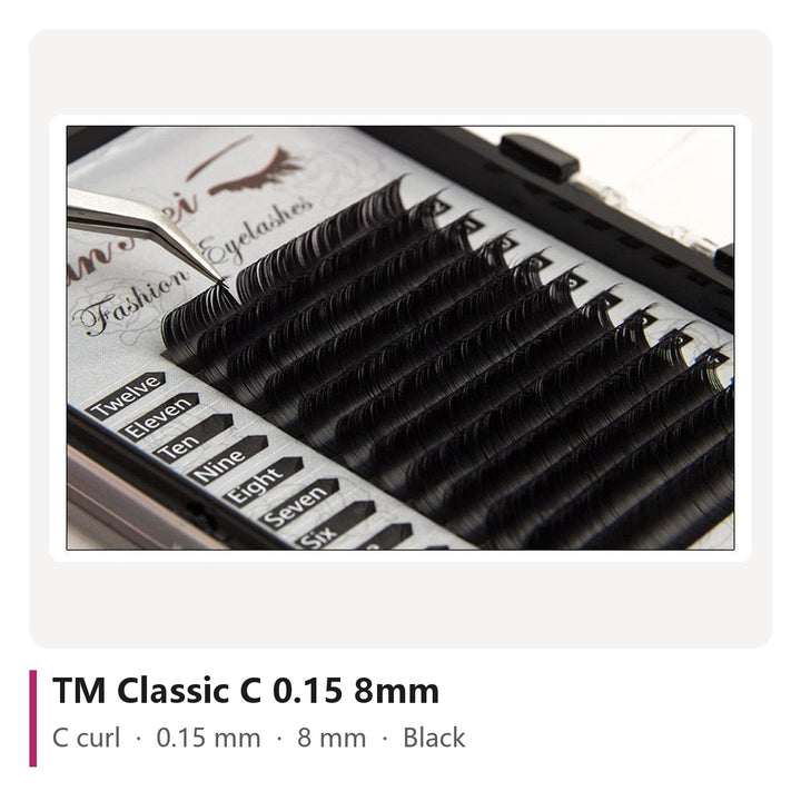 TM Classic Lash Extensions C 0.15 8mm, tray photo